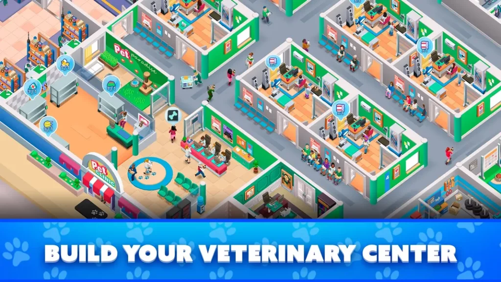 Нанять новый персонал в игре Pet Rescue Empire Tycoon