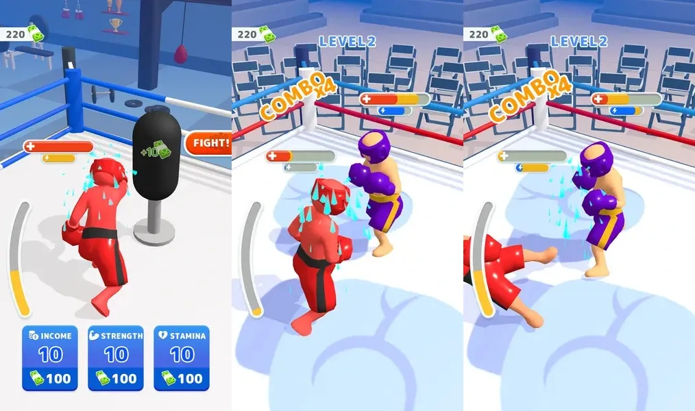 Делайте тяжелые тренировки в игре Punch Guys