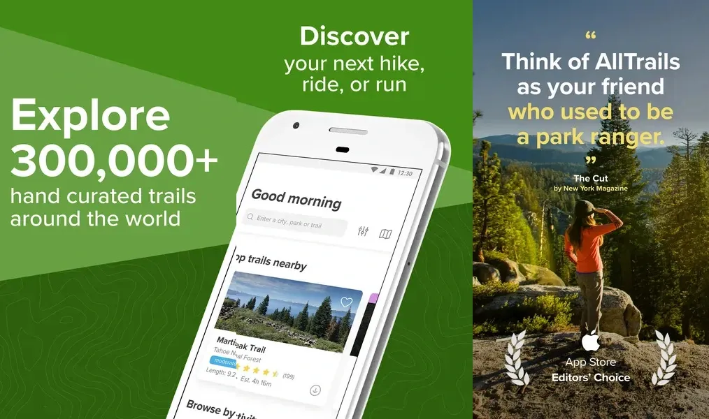 AllTrails — предлагает самые удобные маршруты для активного отдыха