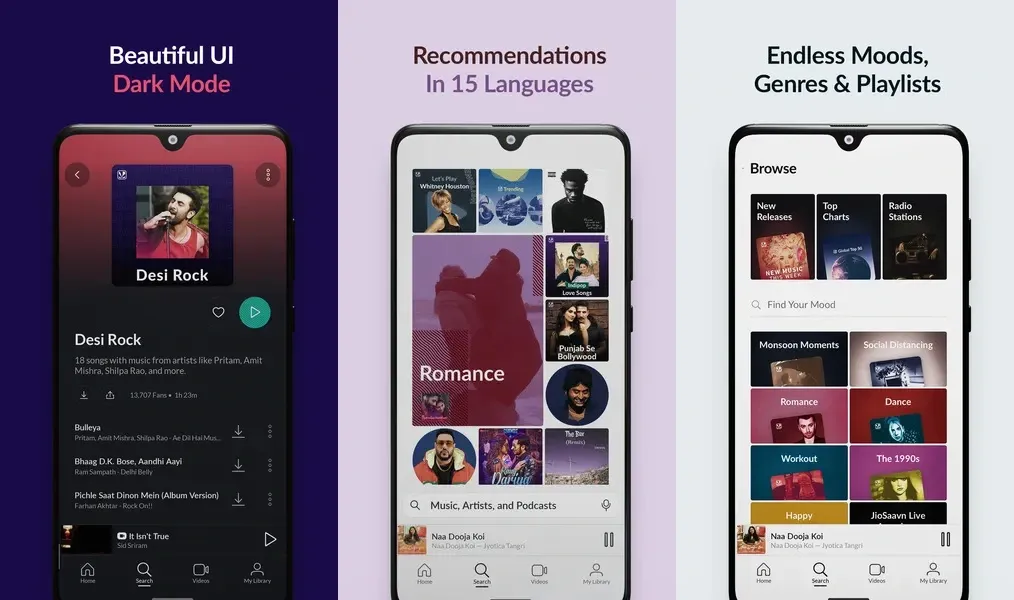 JioSaavn Music — популярный музыкальный проигрыватель с миллионами песен, радио и подкастами