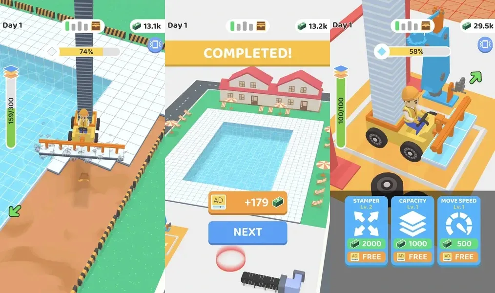 Доставьте все плитки в игре Tile Stamper