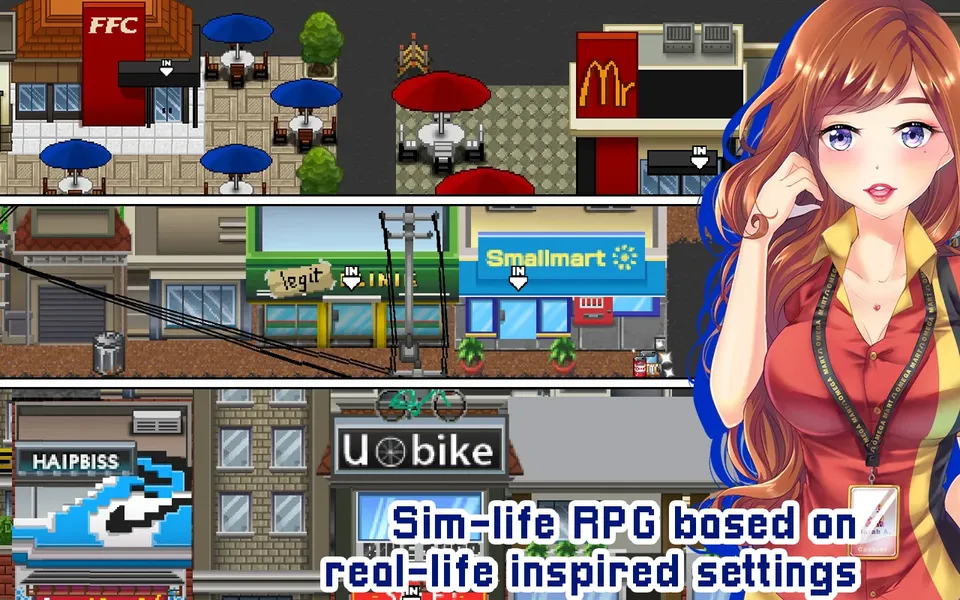 Классическая пиксельная графика в игре Citampi Stories