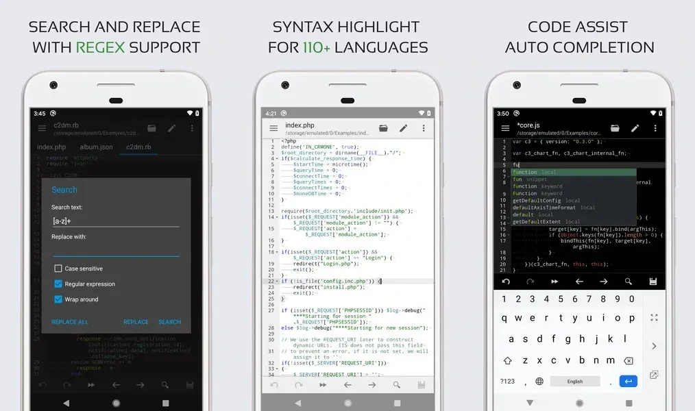 Code Editor — создавайте и редактируйте код прямо на мобильных устройствах