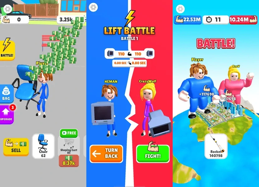 Графика и звук в игре Lifting Hero