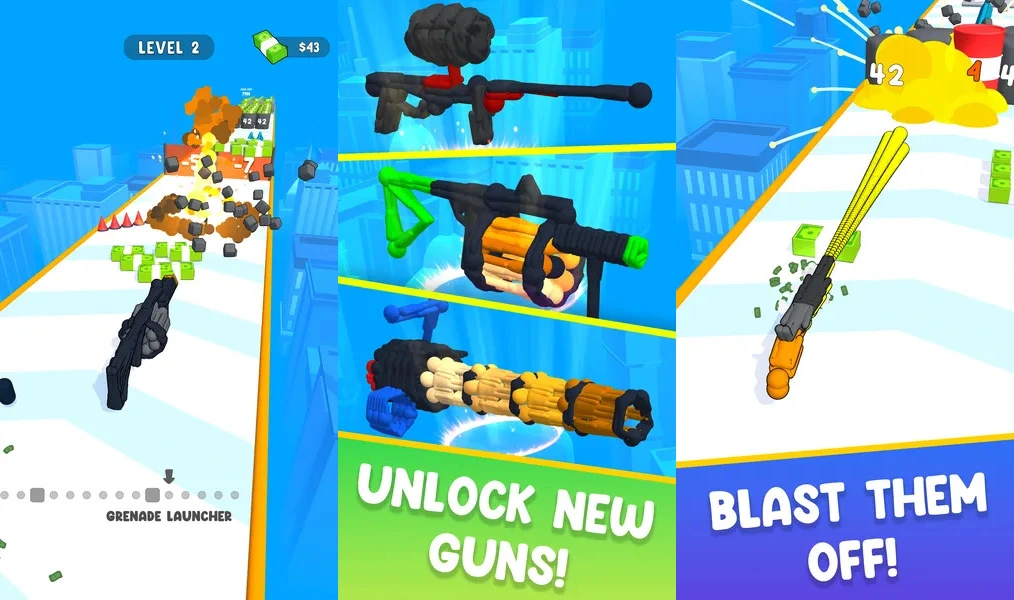Преодолейте опасные препятствия в игре Human Gun!