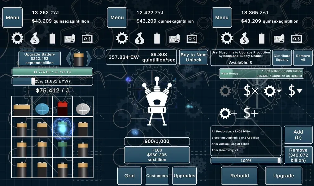 Минималистская графика в игре Idle Power