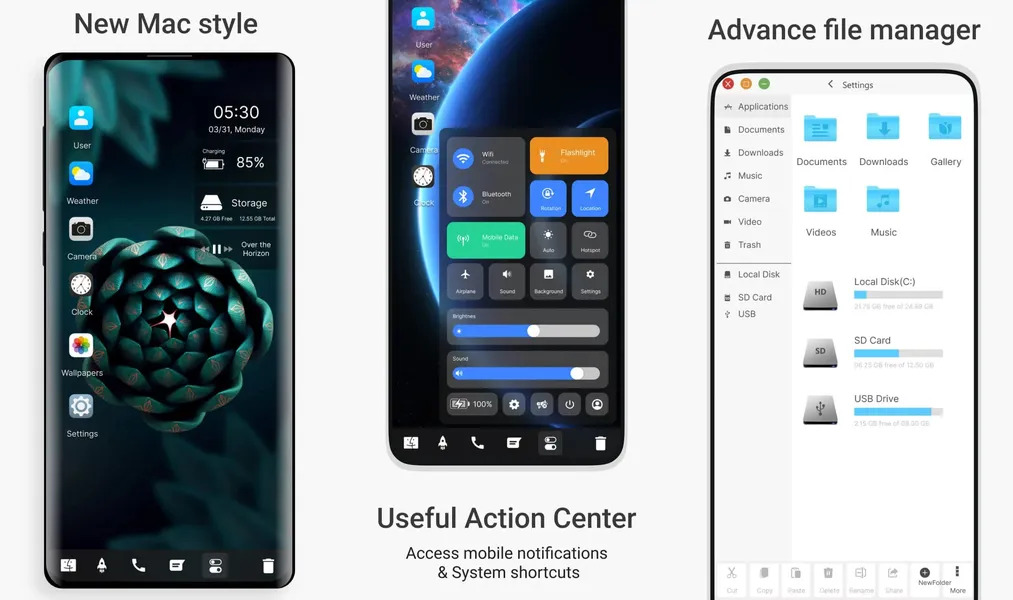 Launcher for Mac OS Style — лаунчер, вдохновленный Mac OS