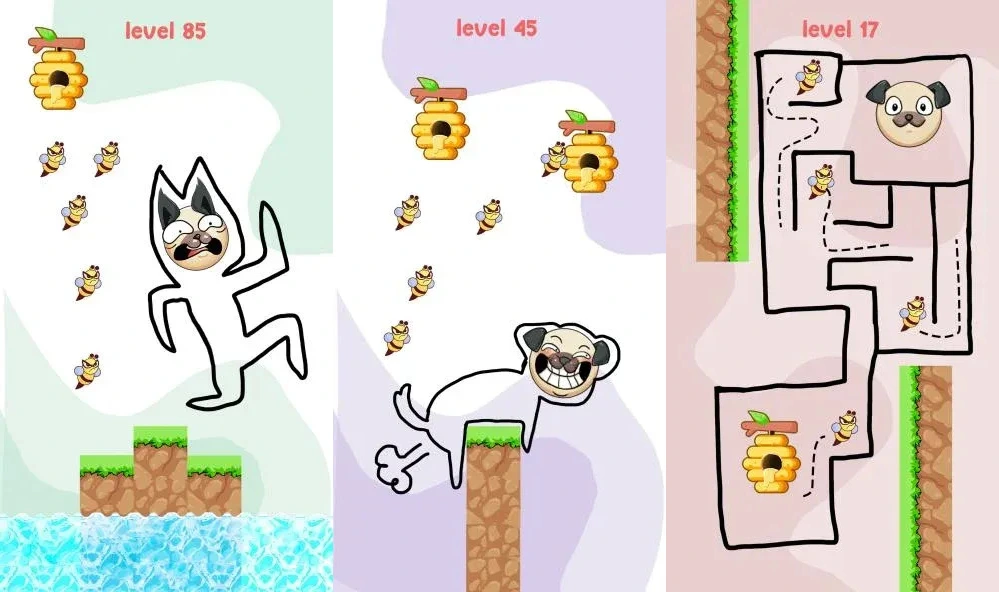 Save the puppy - игра-головоломка, чтобы найти способ спасти собаку от пчел