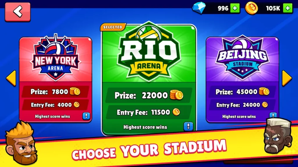 Прокачивайте игроков в игре Volleyball Arena