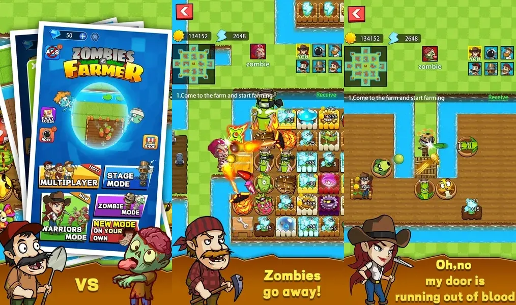 Увлекательный сюжет в игре Zombies Vs. Farmer