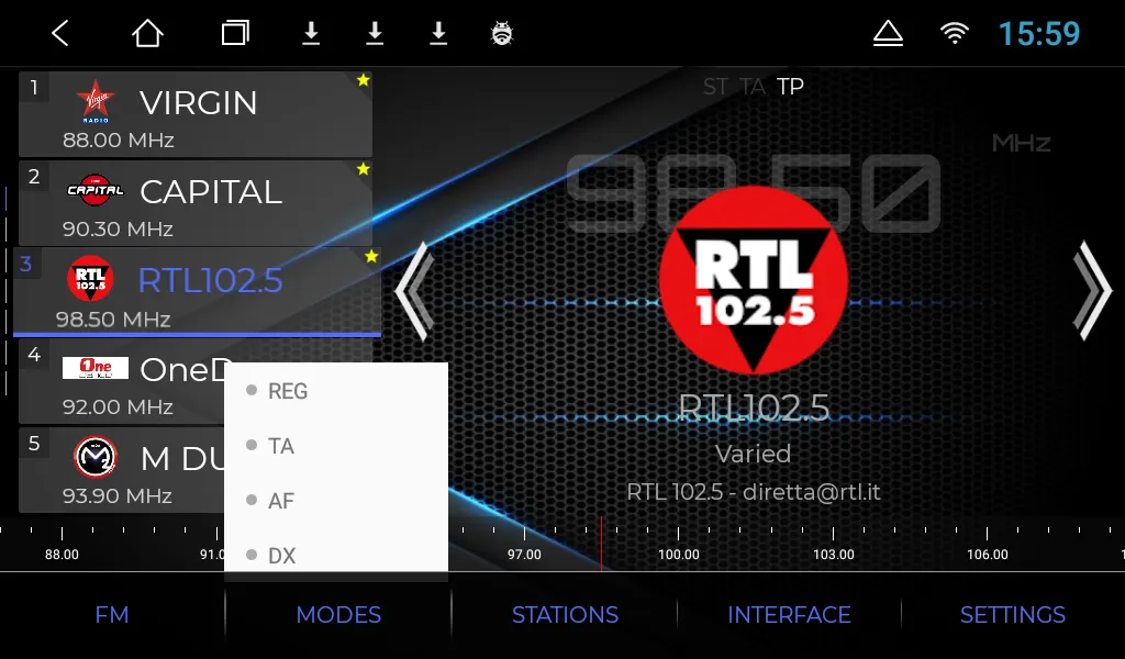 Множество выдающихся функций в приложении NavRadio+