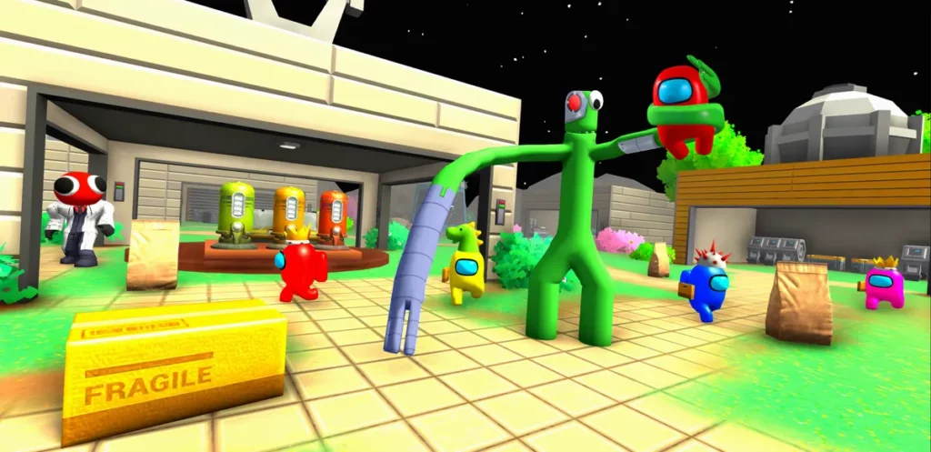 Удобное управление в игре Rainbow Impostor Survivor 3D