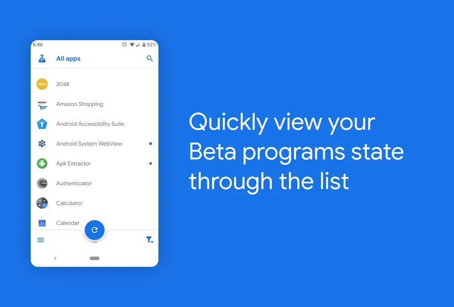 Простой интерфейс в приложении Beta Maniac