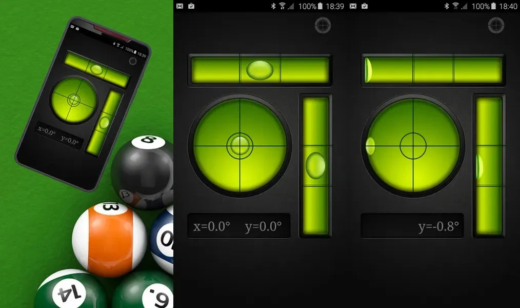 Простой интерфейс в приложении Bubble Level PRO