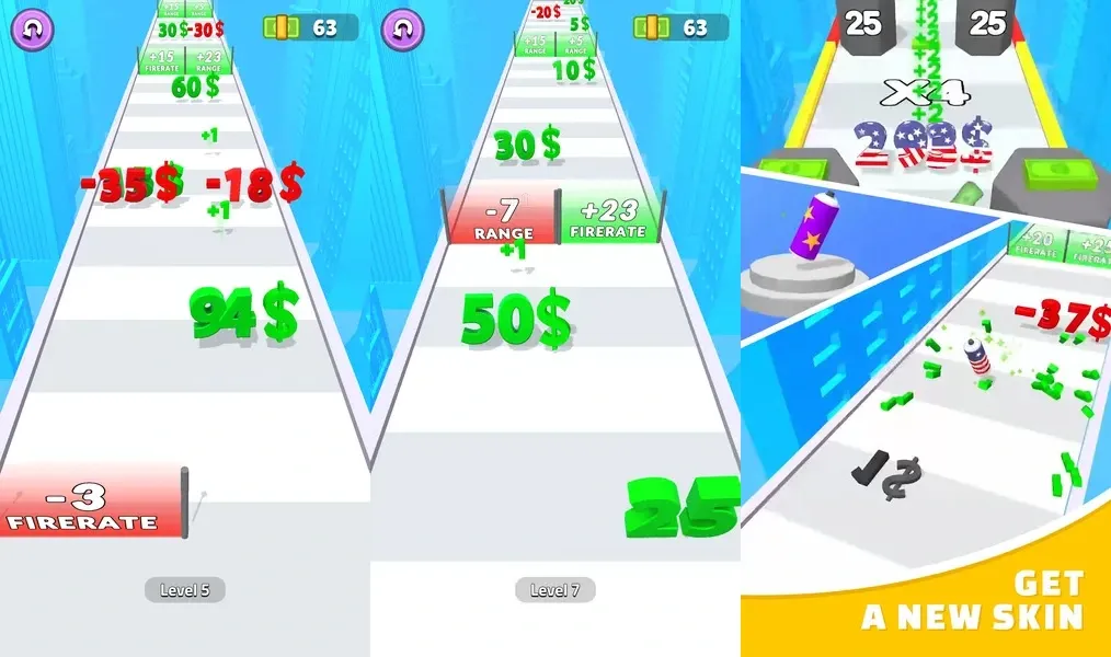 Digit Shooter — казуальная игра, основанная на сборе символов доллара