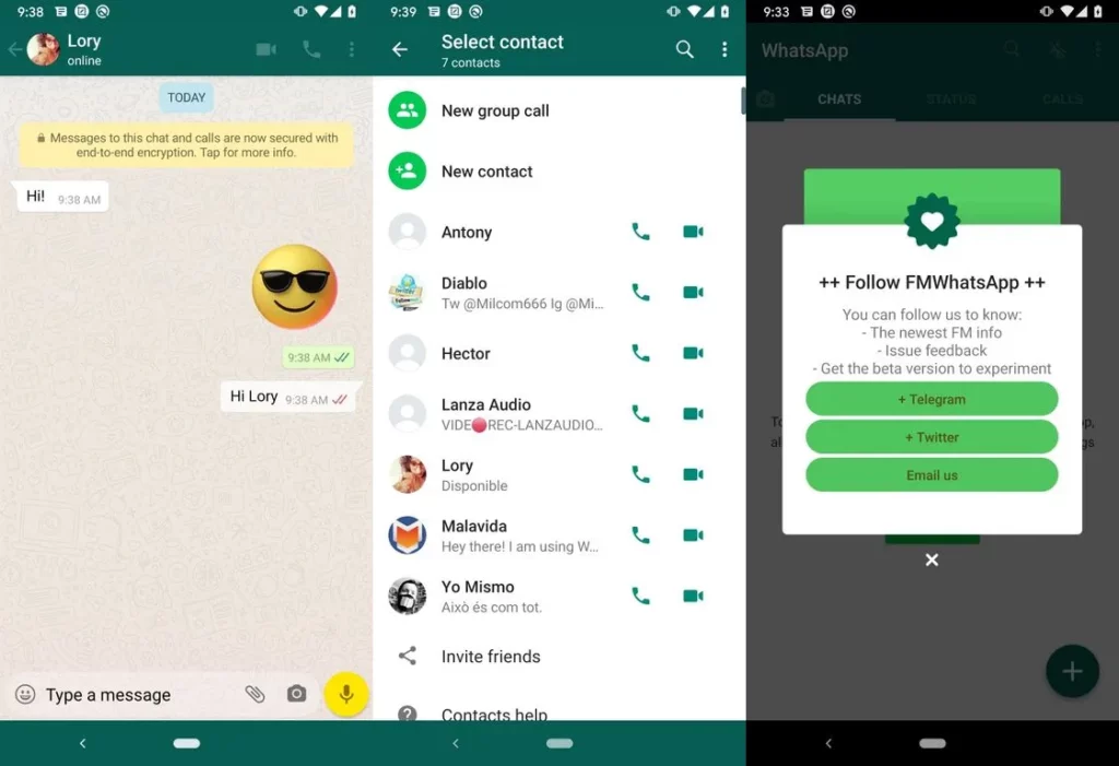 FMWhatsApp – общайтесь и отправляйте неограниченное количество контента