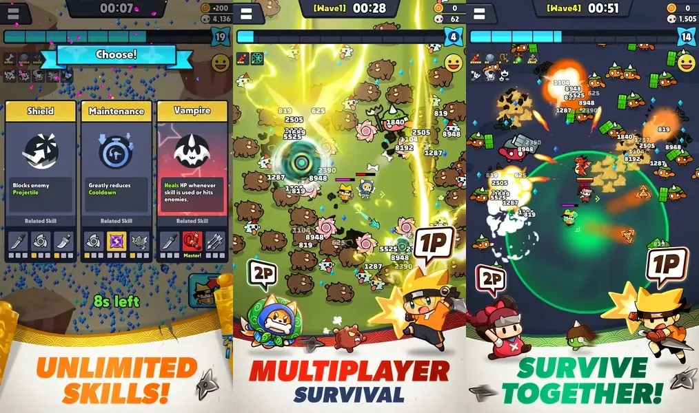 Выбери своего бойца в игре Ninja Survivors Online