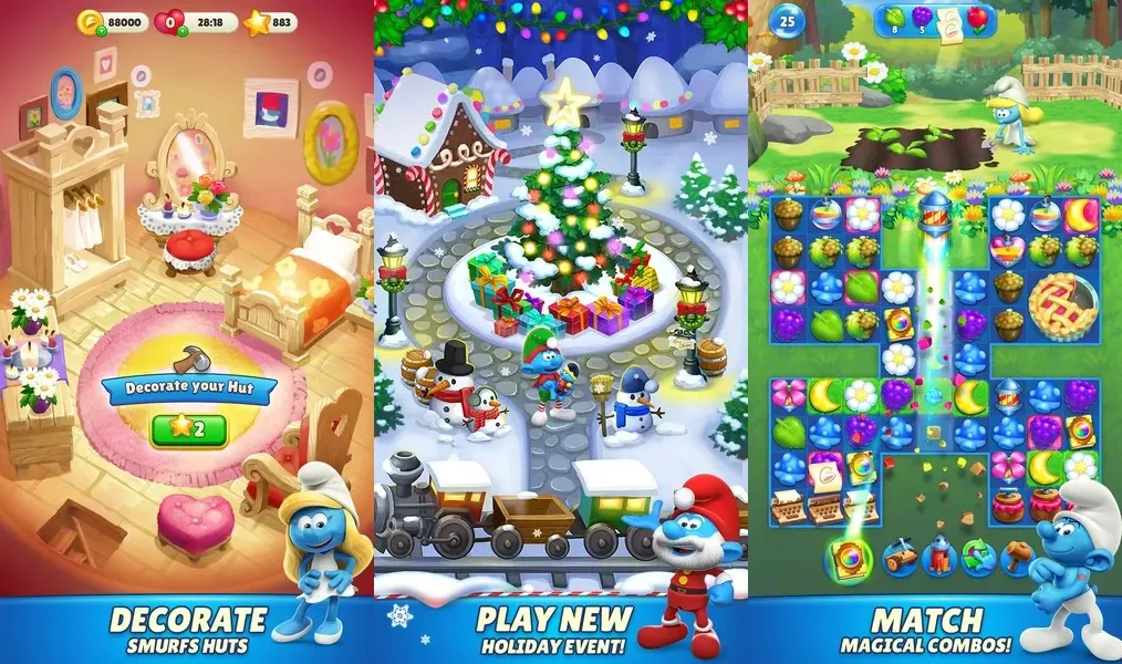 Smurfs Magic Match — игра-головоломка, вдохновленная волшебным миром смурфиков