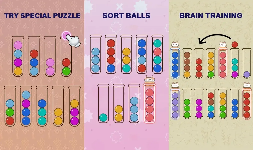 Познакомьтесь с милыми кошками в игре Sort Ball