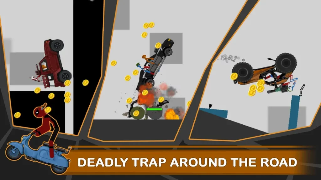 Stickman Race Destruction 2 - минималистичная 2D-графика
