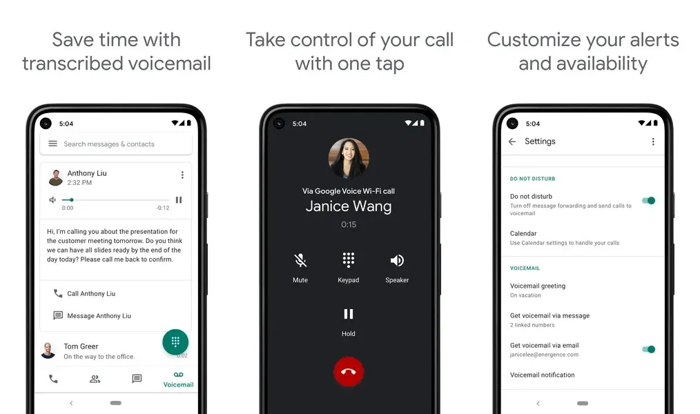 Google Voice — бесплатное приложение, которое использует передачу голоса по протоколу VoIP