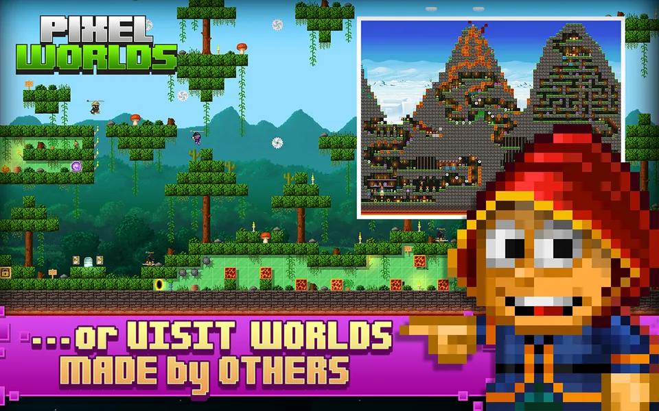 Отличная 2D-графика в игре Pixel Worlds