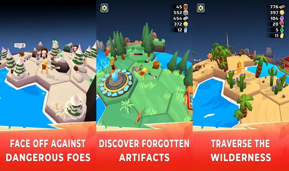 Простая, но красивая графика в игре Pocket Worlds Adventure