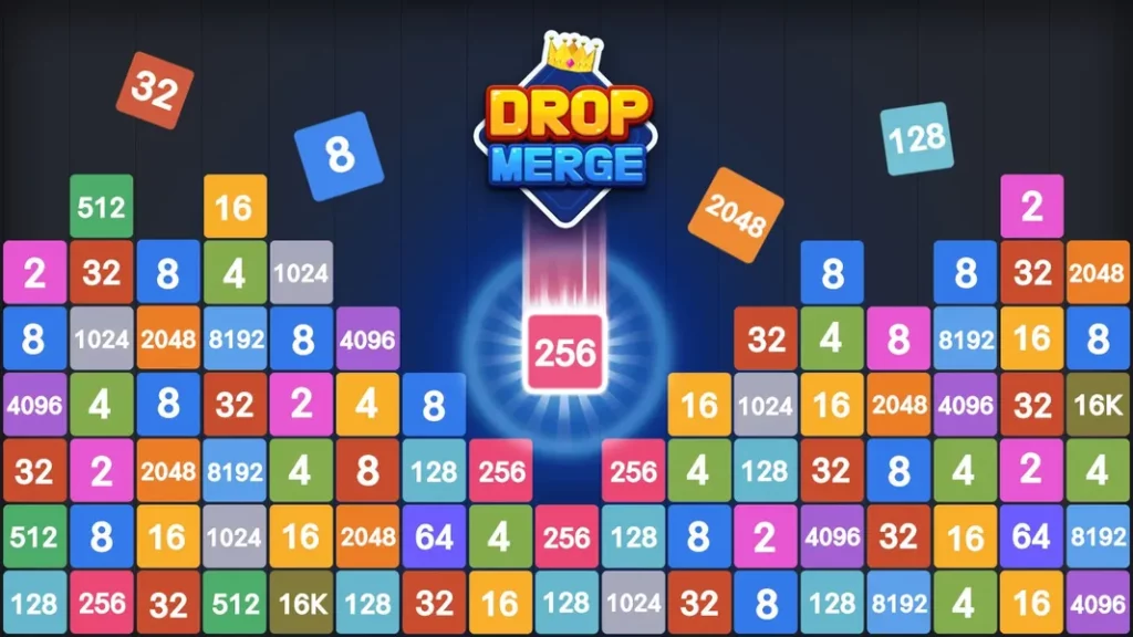 Drop Merge - простая графика, легко визуализируется
