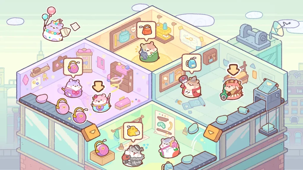 Красочная графика в игре Hamster Bag Factory
