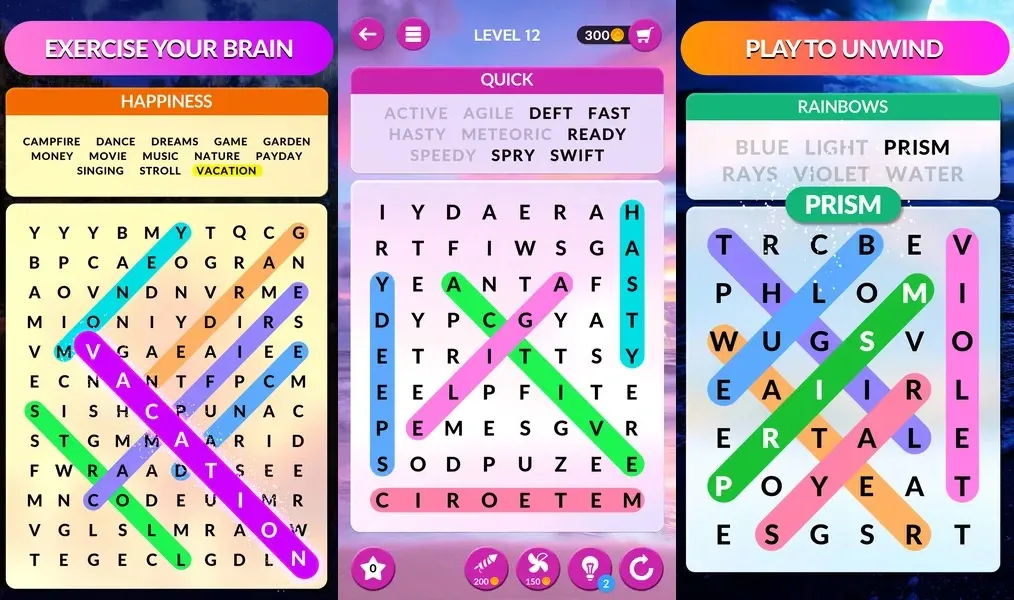 Wordscapes Search - интуитивно понятный дизайн интерфейса
