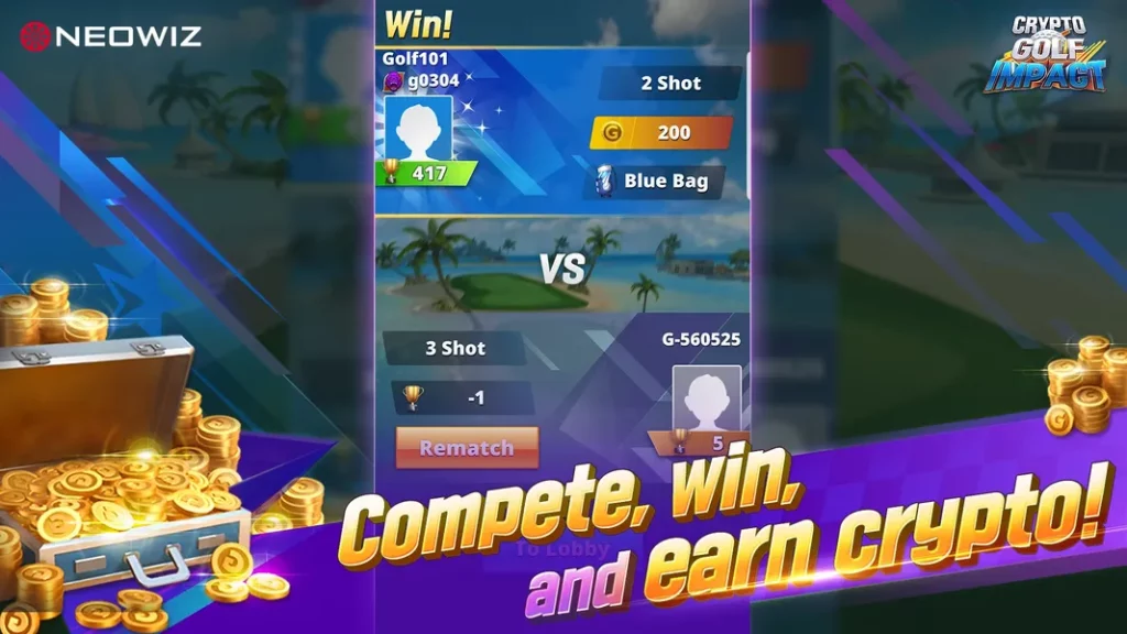 Звук в игре Crypto Golf Impact очень живой
