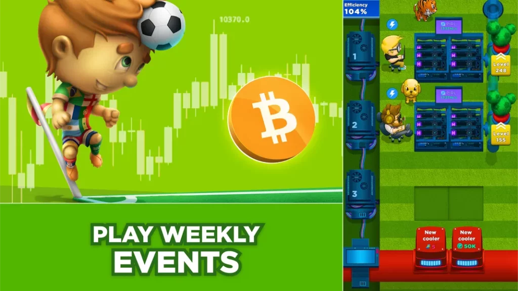 Crypto Idle Miner - симпатичный визуальный стиль