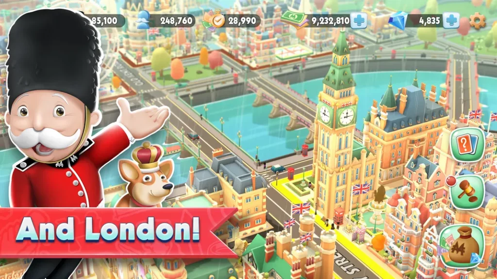MONOPOLY Tycoon - характерный мультяшный стиль 3D-графики