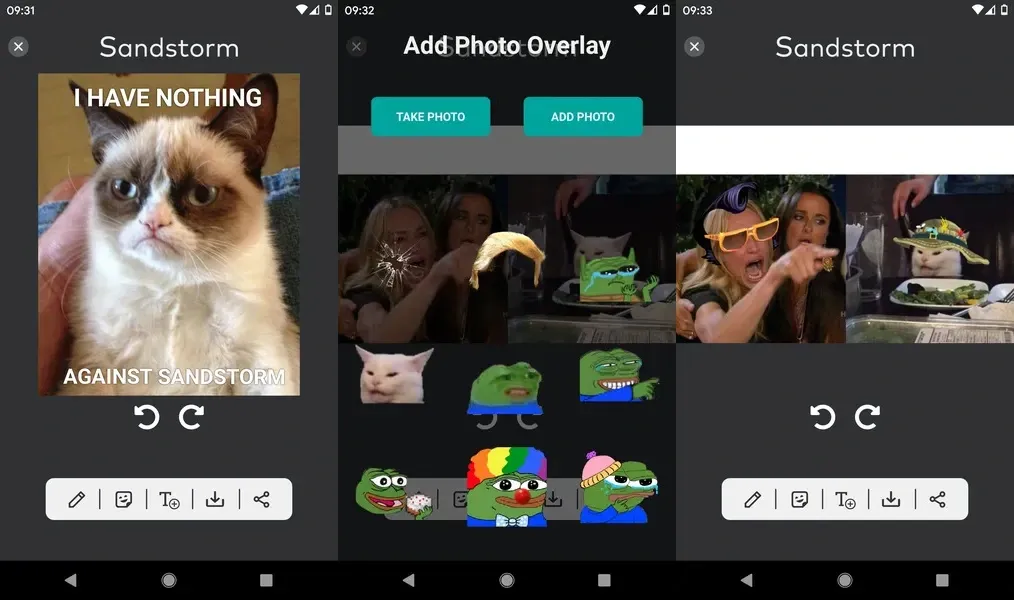 Sandstorm: Meme Maker — приложение для создания мемов