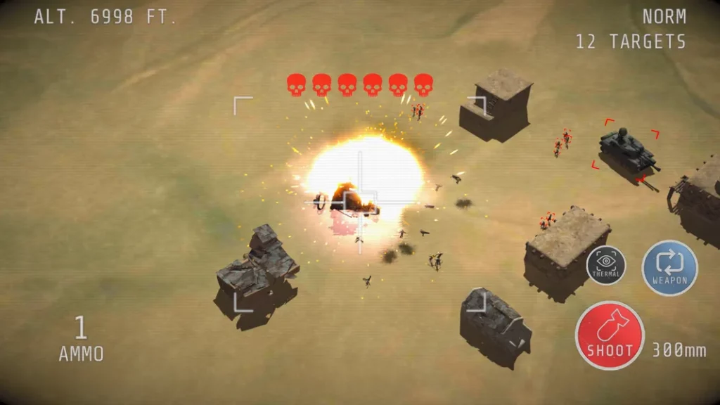 Привлекательная графика и звуки в игре Gunship Operator 3D