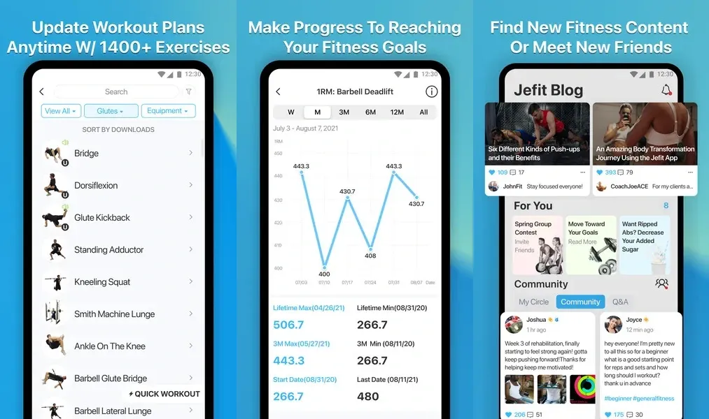 Сообщество пользователей в приложении Gym Workout Plan & Log Tracker