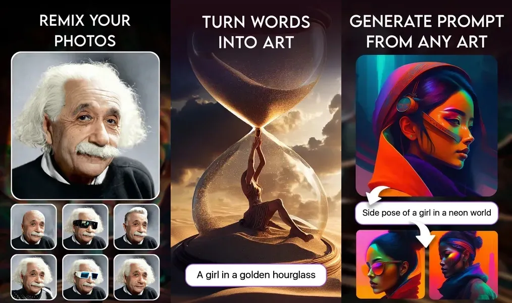 Удобный интерфейс в приложении Imagine : AI Art Generator