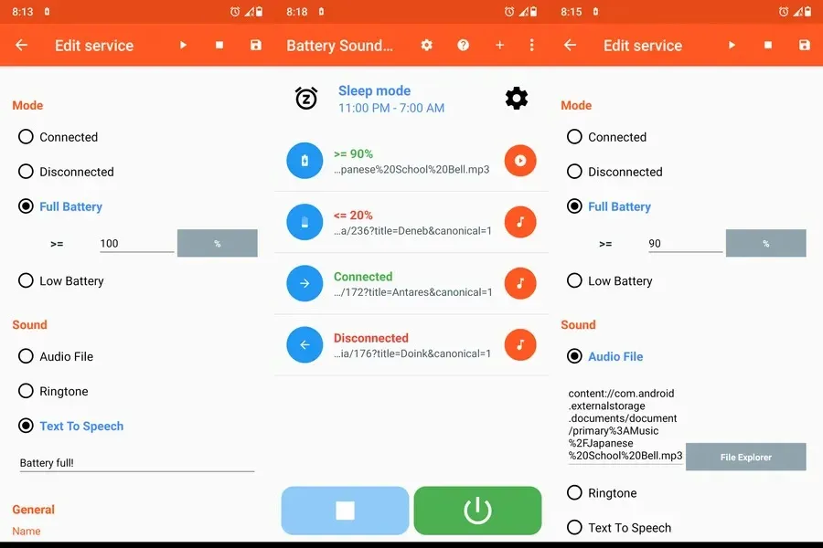 Battery Sound Notification - простой, доступный интерфейс