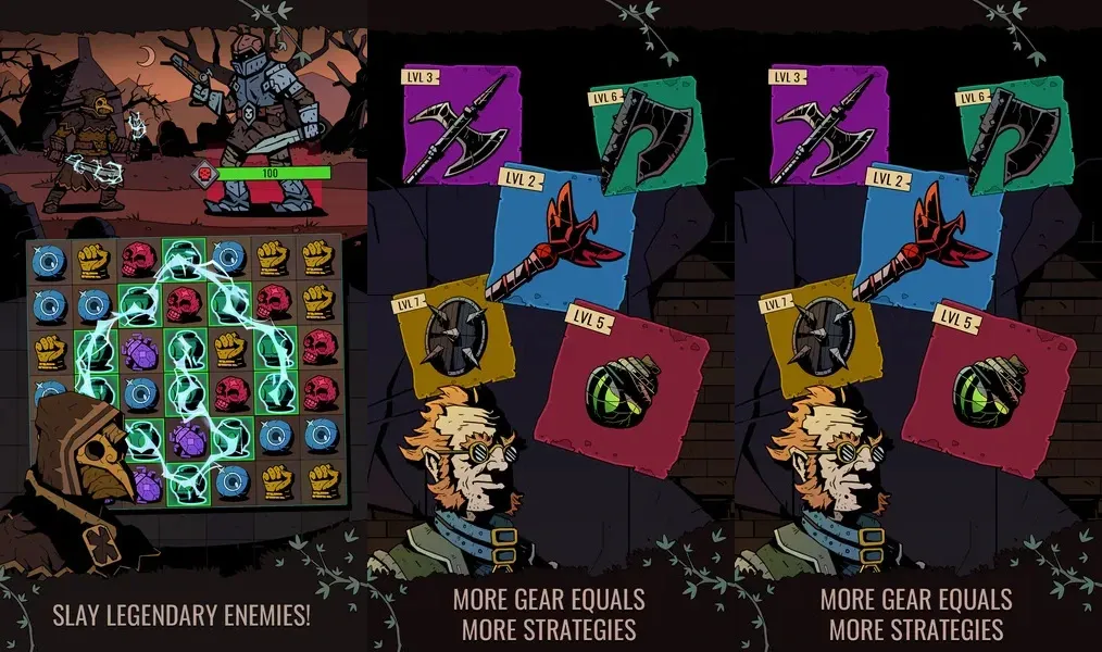 Path of Puzzles: Match-3 RPG - оставайтесь в живых, пока не найдете выход