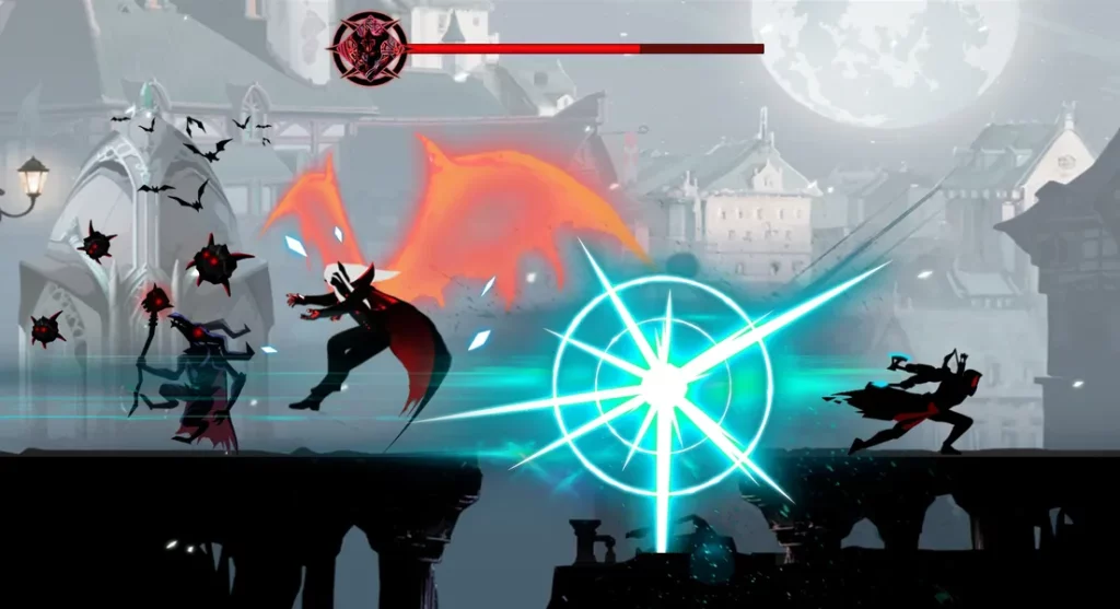 Напряженная битва с врагами в игре Shadow Assassin