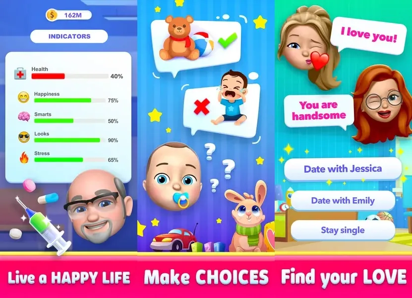 Story Life Simulator - красивая графика в мультяшном стиле