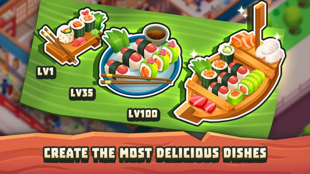 Потрясающие визуальные эффекты и захватывающий игровой процесс в игре Sushi Empire Tycoon