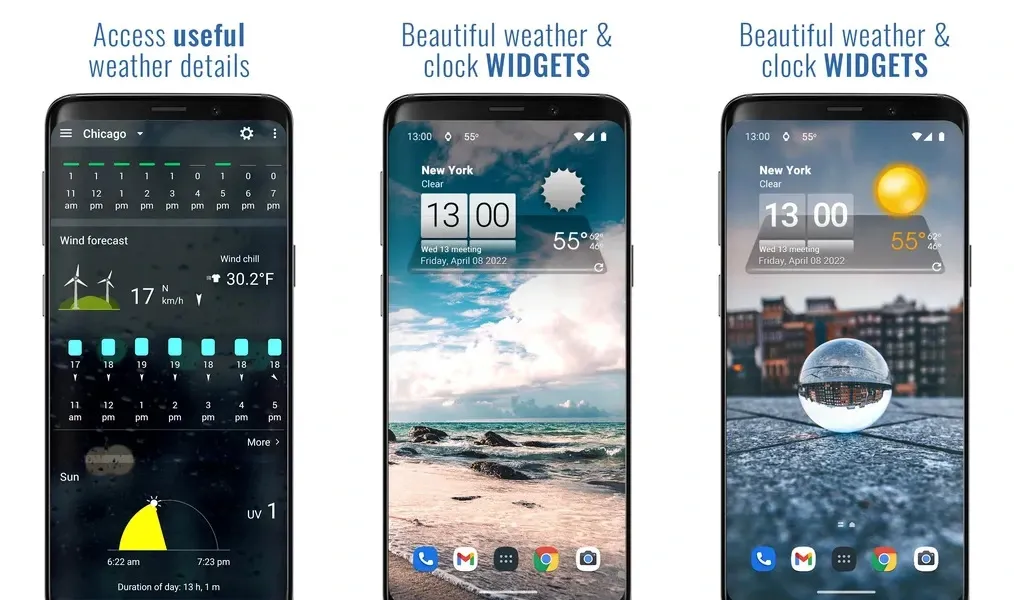 Предлагает множество настроек для легкой персонализации в приложении 3D Sense Clock & Weather