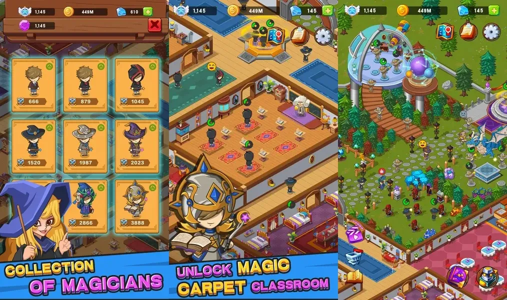 Рост талантливых магов в игре Idle Wizard College