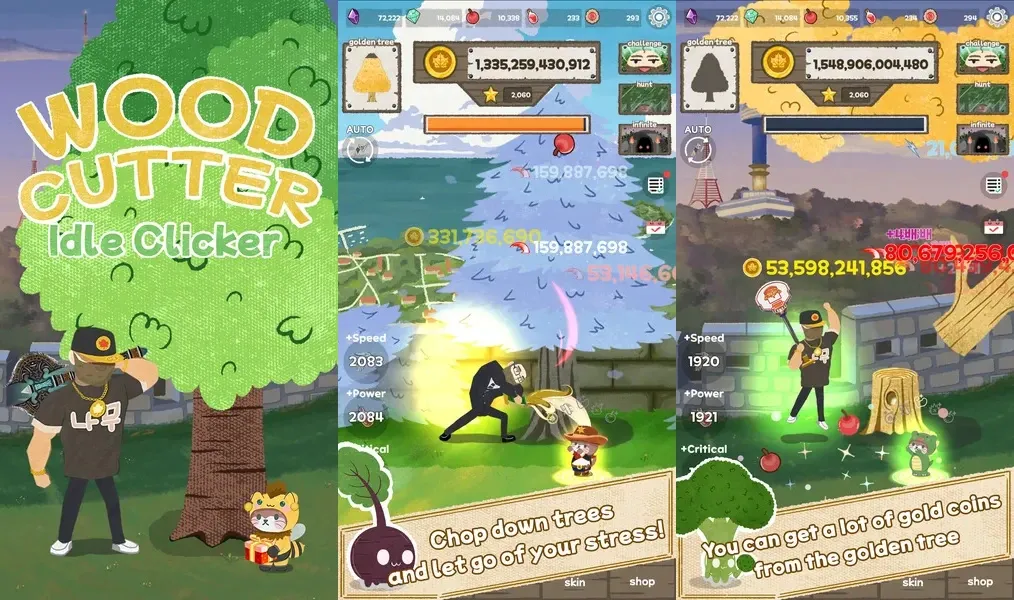 Woodcutter: Idle Clicker – казуальная игра для снятия стресса за счет рубки дров
