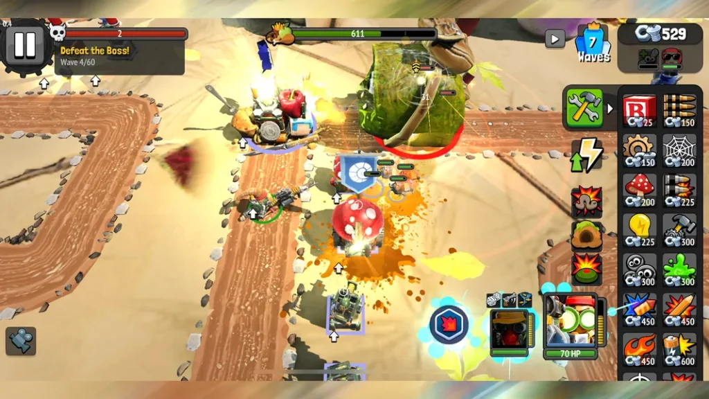Выбирайте между разными углами камеры в игре Bug Heroes: Tower Defense