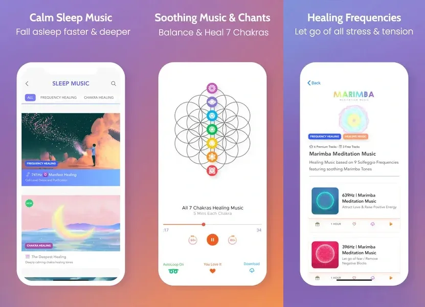 Встроено множество других полезных функций в приложении Meditative Mind