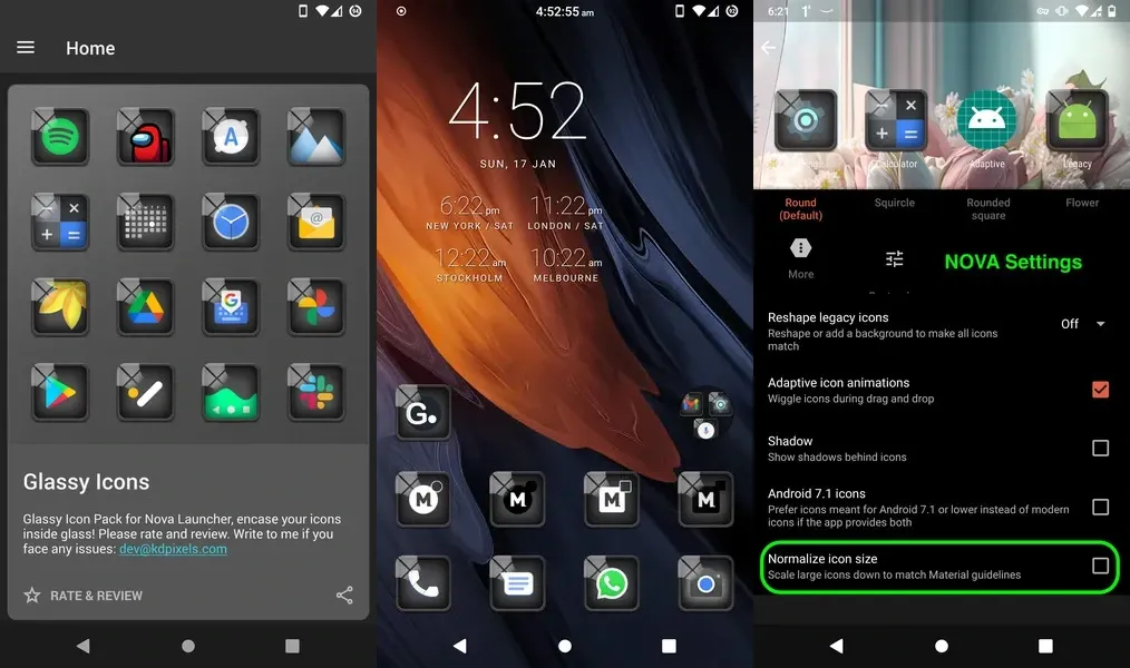 Glassy Icon Pack – приложение для персонализации иконок