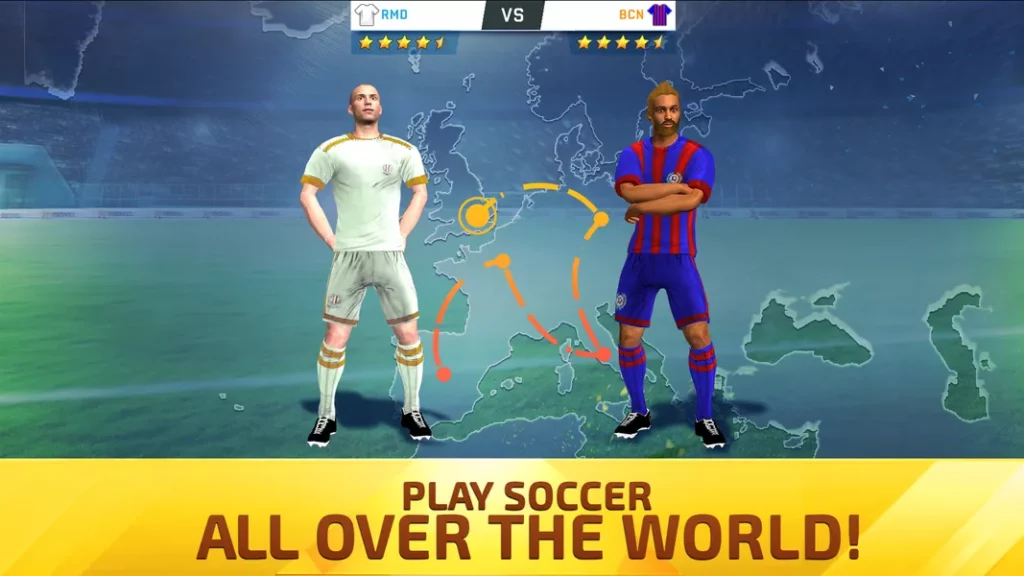 Красивая графика, воссоздающая красивые моменты на поле в игре Soccer Star 23 Top Leagues