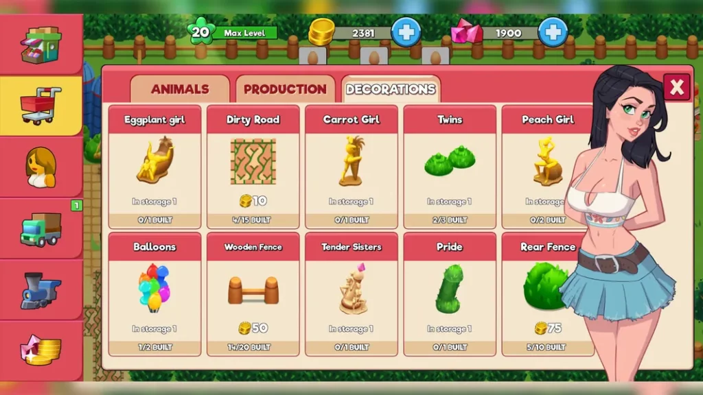 2D-графика в игре Booty Farm